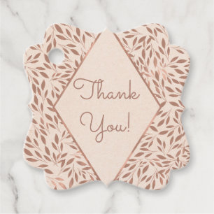 Étiquettes Cadeau Fête de mariage botanique glamour aux feuilles rus