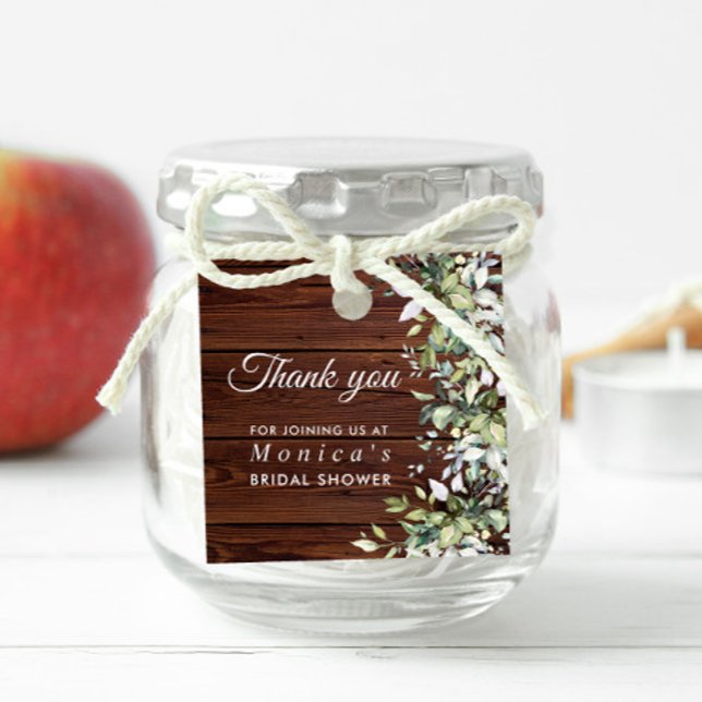 Étiquettes Cadeau Fête de mariage champêtre avec fleurs et bois (Créateur téléchargé)
