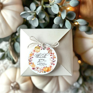 Étiquettes Cadeau Fête de mariage champêtre feuilles d'automne citro