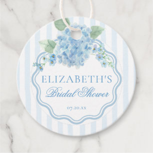 Étiquettes Cadeau Fête de mariage champêtre Fleur de Hortensia Bleue