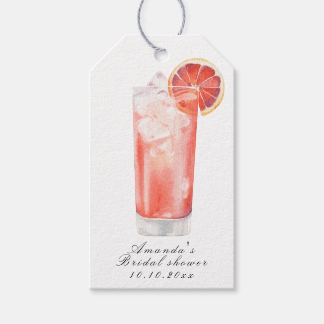 Étiquettes-cadeau Fête de mariage Citrus Cocktail (Devant)