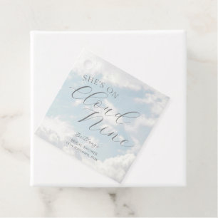 Étiquettes Cadeau Fête de mariage Cloud Nine Bleu Ciel Nuageux Moder