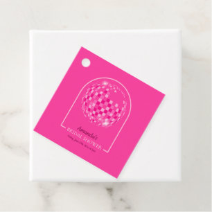 Étiquettes Cadeau Fête de mariage disco rose vif