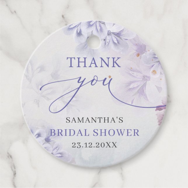 Étiquettes Cadeau Fête de mariage élégante avec des fleurs pastel vi (Devant)