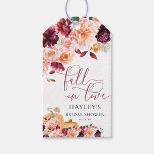 Étiquettes-cadeau Fête de mariage Faye Bourgogne Automne Amour