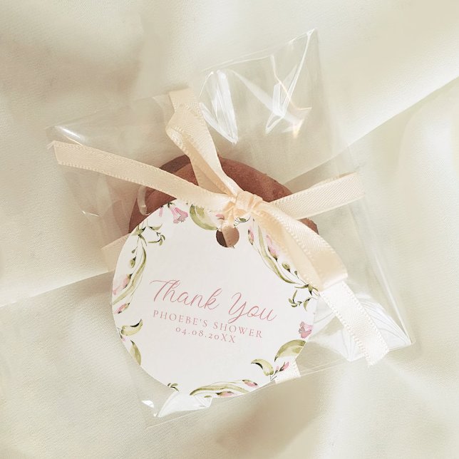 Étiquettes Cadeau Fête de mariage floral aquarelle rose blush (Créateur téléchargé)