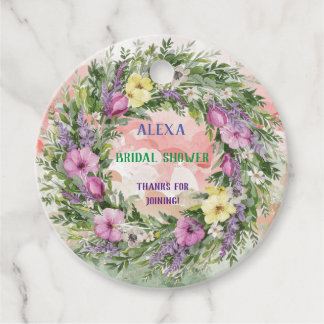 Étiquettes Cadeau Fête de mariage floral botanique multicolore