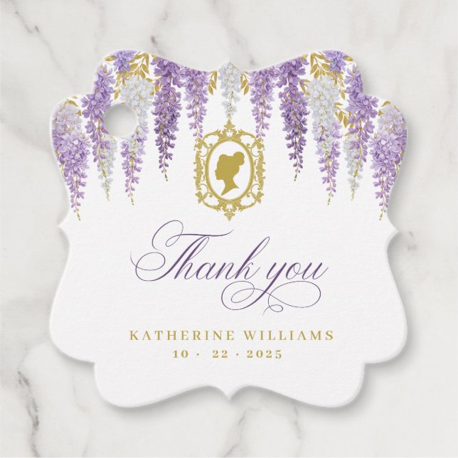 Étiquettes Cadeau Fête de mariage floral vintage (Devant)