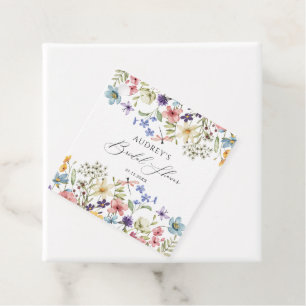 Étiquettes Cadeau Fête de Mariage Florale aux Fleurs Sauvages Coloré