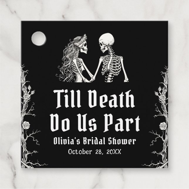 Étiquettes Cadeau Fête de Mariage Halloween Jusque la Mort Nous Sépa (Devant)