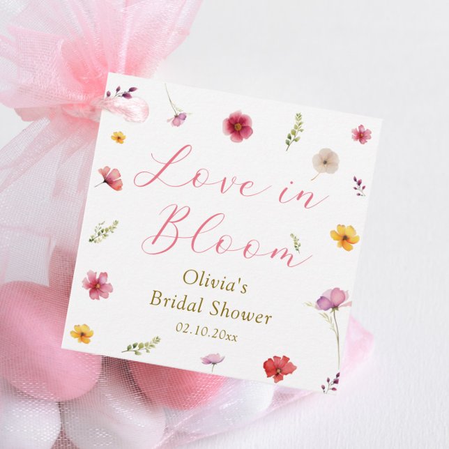 Étiquettes Cadeau Fête de Mariage: L'Amour est en Fleur (Créateur téléchargé)