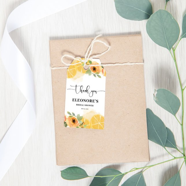 Étiquettes-cadeau Fête de mariage Lemons and Flowers  (Créateur téléchargé)