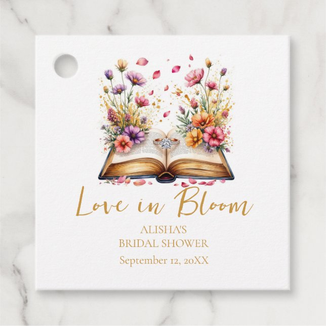 Étiquettes Cadeau Fête de mariage Love In Bloom (Devant)