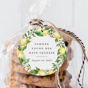 Étiquettes Cadeau Fête de mariage Main Squeeze au citron