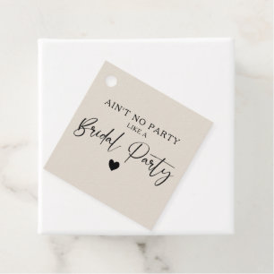 Étiquettes Cadeau Fête de mariage minimaliste en calligraphie