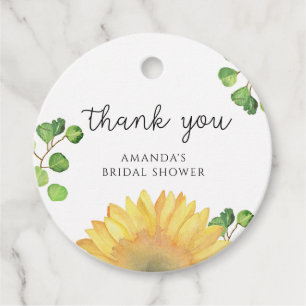 Étiquettes Cadeau Fête de mariage minimaliste tournesol