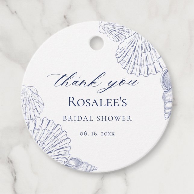 Étiquettes Cadeau Fête de mariage Nautical Coastal (Devant)