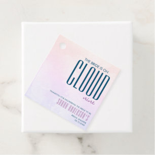 Étiquettes Cadeau Fête de mariage nuage neuf pastel violet bleu rêve