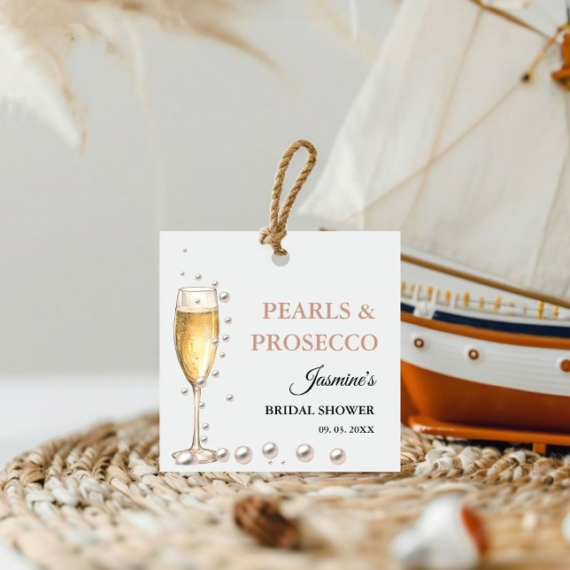 Étiquettes Cadeau Fête de mariage Pearls And Prosecco (Créateur téléchargé)