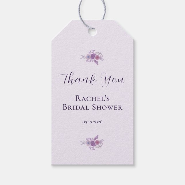 Étiquettes-cadeau Fête de Mariage Remerciements Floraux à l'Aquarell (Devant)