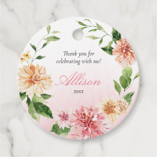 Étiquettes Cadeau Fête de mariage romantique florale estivale rose t