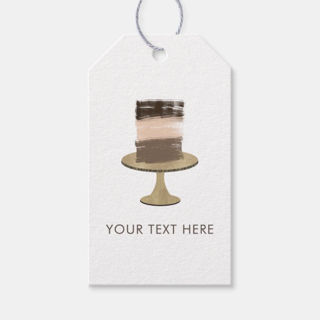 Étiquettes-cadeau Fête de mariage rustique élégant moderne avec gâte (Devant)