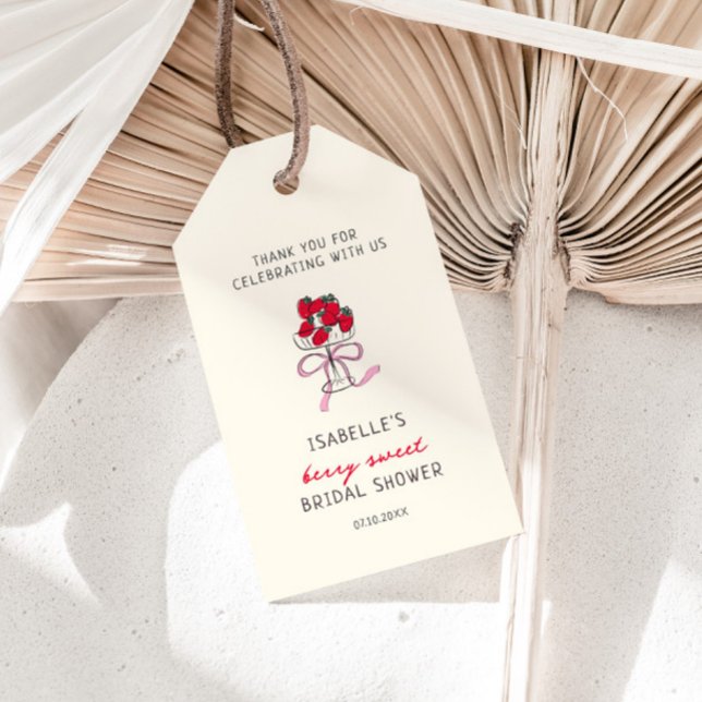 Étiquettes-cadeau Fête de mariage sucrée aux fraises (Créateur téléchargé)