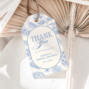 Étiquettes-cadeau Fête de Mariage Vintage avec Hydrangeas Bleus