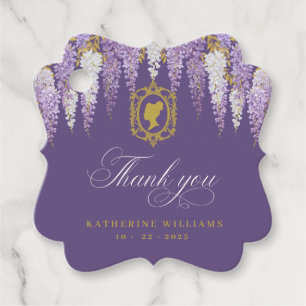 Étiquettes Cadeau Fête de Mariage Vintage Violet