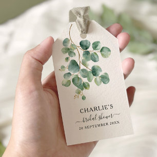 Étiquettes-cadeau Fête de Mariée Élégante et Moderne avec de la Verd