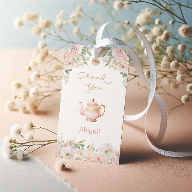 Étiquettes-cadeau Fête de Mariée Tea Party (Tea Party Bridal Shower Gift Tags)