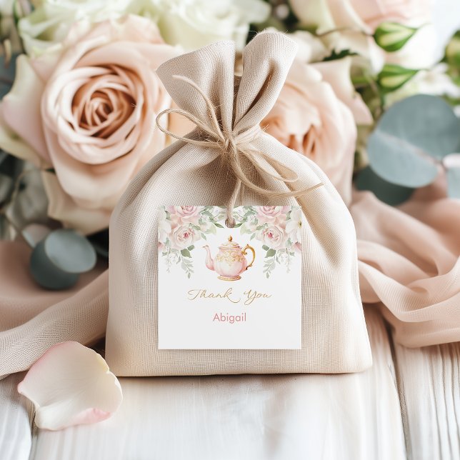 Étiquettes Cadeau Fête de Mariée Tea Party (Tea Party Bridal Shower Favor Tags)