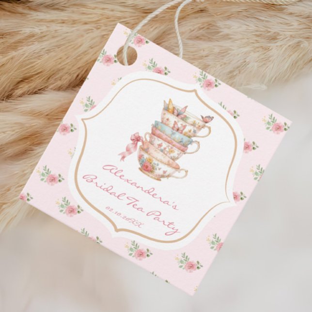 Étiquettes Cadeau Fête de Mariée Tea Party (Créateur téléchargé)