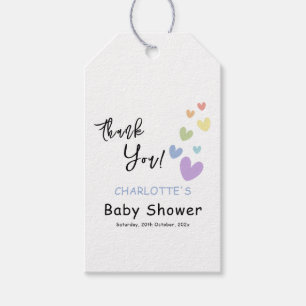 Étiquettes-cadeau Fête de naissance Cute & Colorful Hearts