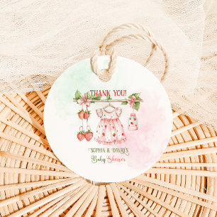 Étiquettes Cadeau Fête de naissance de bébé fille aux fruits doux