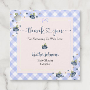 Étiquettes Cadeau Fête de naissance de bébé garçon aux bleuets doux