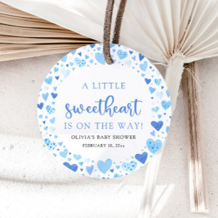 Étiquettes Cadeau Fête de naissance de bébé garçon Blue Boy Little S
