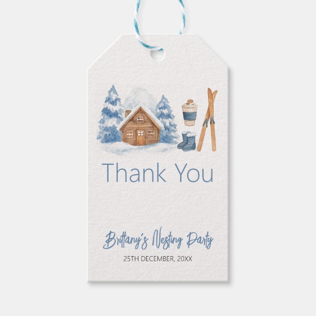Étiquettes-cadeau Fête de nidification hivernale du Baby shower de s (Devant)