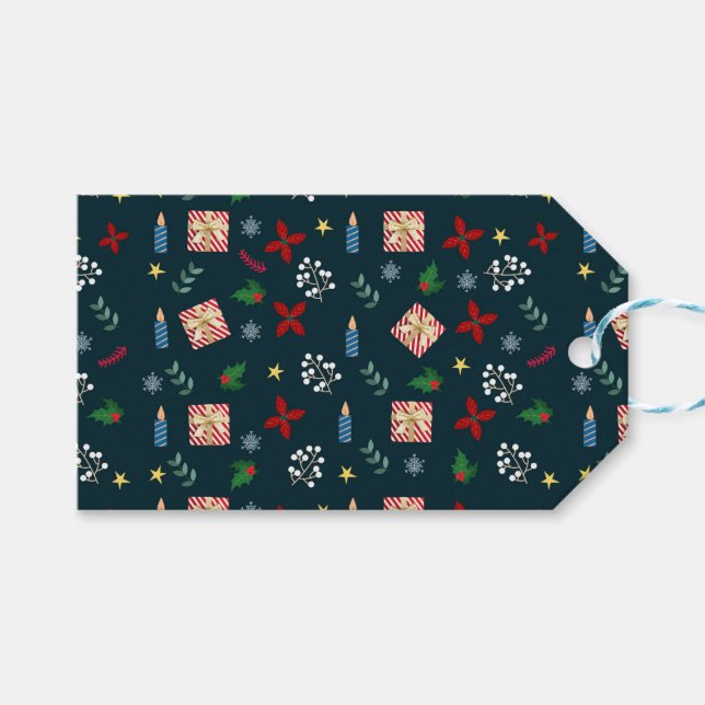 Étiquettes-cadeau Fête de Noël (Devant (Horizontal))