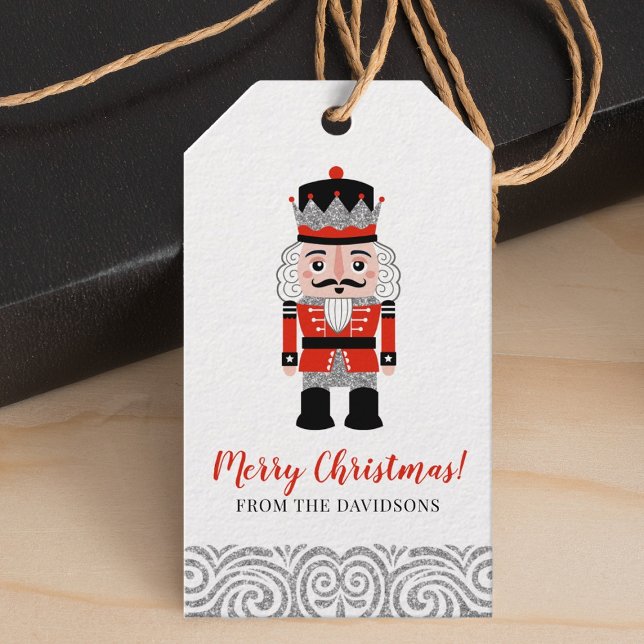 Étiquettes-cadeau Fête de Noël de Nutcracker (An elegant Christmas nutcracker gift tag for your holiday packages)