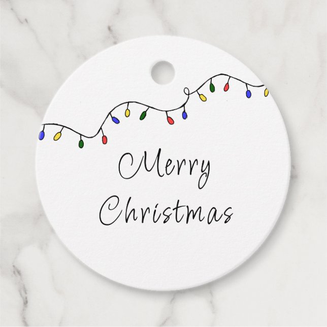 Étiquettes Cadeau Fête de Noël Rétro (Devant)