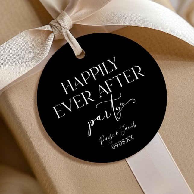 Étiquettes Cadeau Fête de réception de mariage et fin heureuse (Créateur téléchargé)