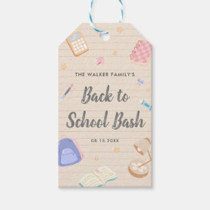 Étiquettes-cadeau Fête de rentrée scolaire Pastel ludique