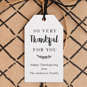 Étiquettes-cadeau Fête de Thanksgiving rustique moderne