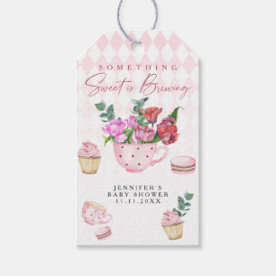 Étiquettes-cadeau Fête de thé Fleurs fille baby shower
