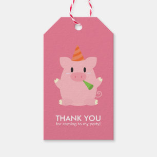 Étiquettes-cadeau Fête des Anniversaires de enfants du petit cochon