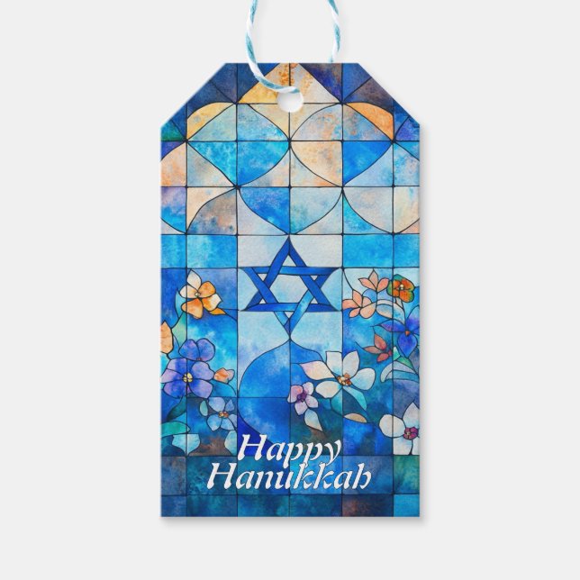Étiquettes-cadeau Fête des Lumières de Hanoukka (Devant)