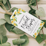Étiquettes-cadeau Fête des mariées aux agrumes de citron<br><div class="desc">Ce design absolument magnifique sur les agrumes présente une aquarelle citronnée autour du bord.</div>