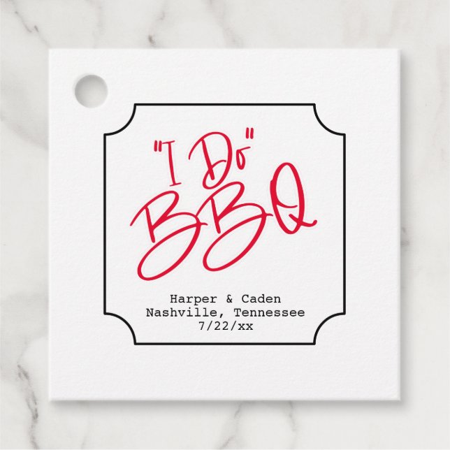 Étiquettes Cadeau Fête des mariées BBQ Fun I Do (Devant)
