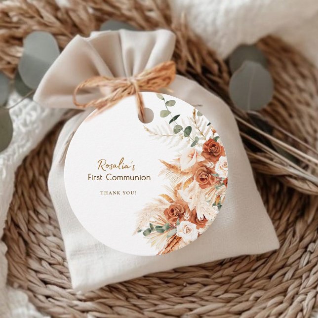 Étiquettes Cadeau Fête des mariées Boho de la première communion de  (Créateur téléchargé)